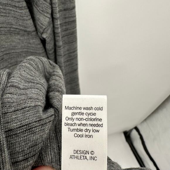 ATHLETA Grey Heathered Crewneck Rouched Dress // S - Picture 9 of 10